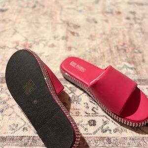 Steve Madden Fuchsia Rhinestone Slide Sandals